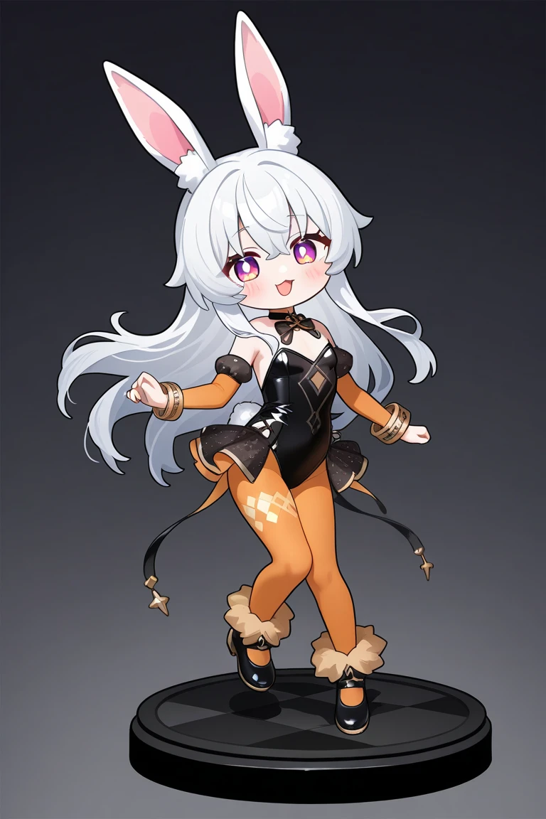 (masterpiece, best quality:1.2),
1girl, bunnysuit black leotard, white hair, pantyhose , full body, simple background, white background, <lora:justduet_anyv5_r50_768_a128-d16_adamW-000006:0.6>