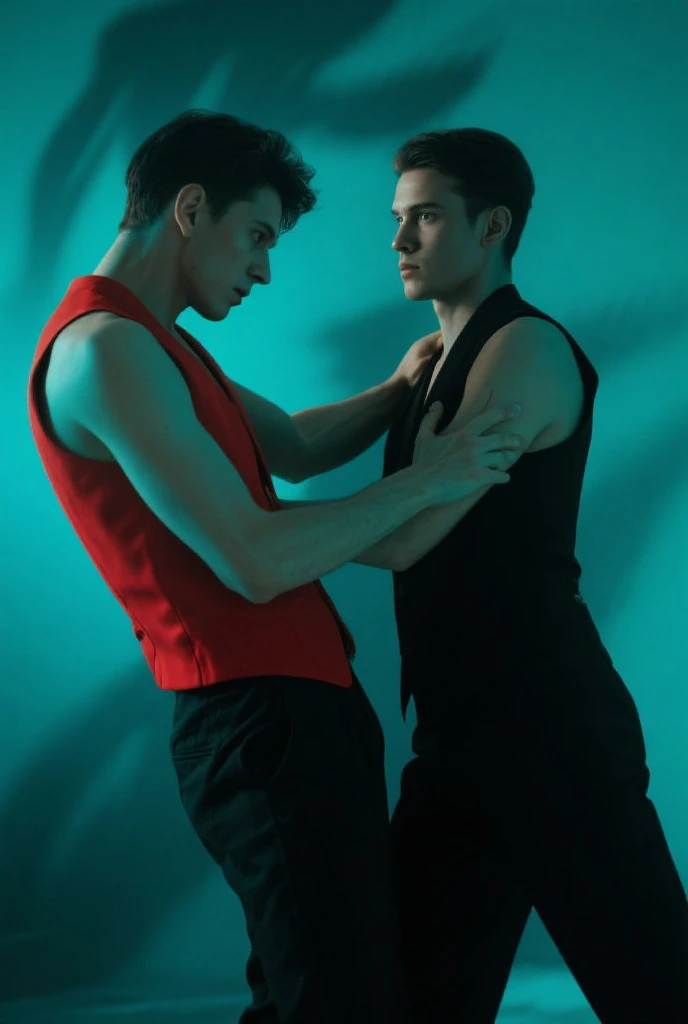 (2boys, masterpiece, beautiful eyes, ballet tights, male crotch bulge, weak androgynous male, chess ballet, checkmate, black pawn takes white king:1.35)
