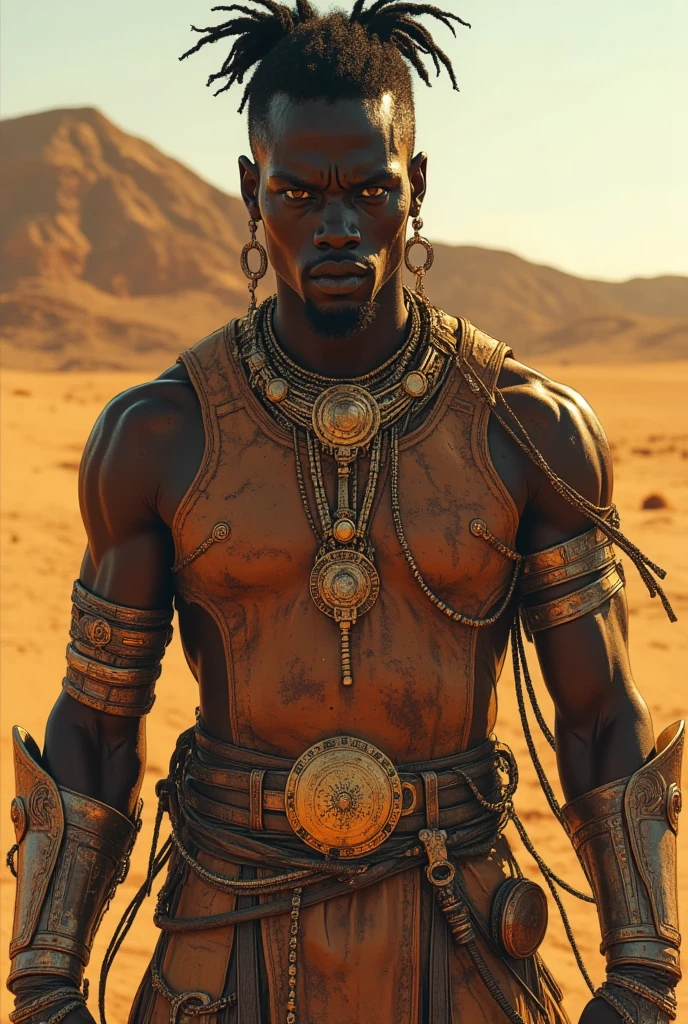 dark morroccan boy worrior with out cloths