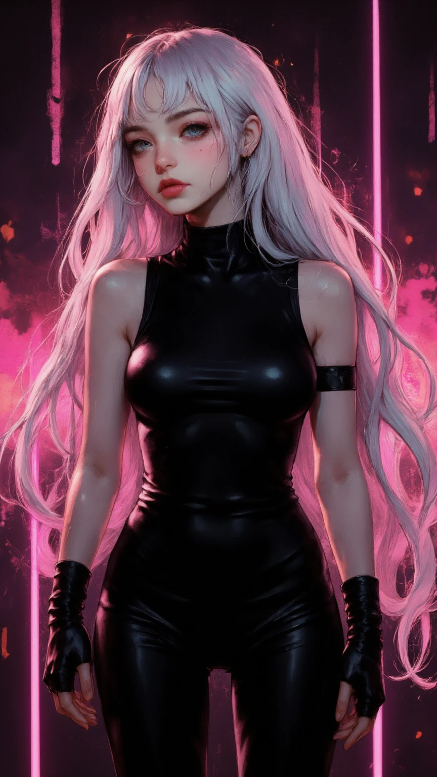 Goddess ((goddess-like woman)), slim, elegant silhouette, masterpiece, (close angle), best quality, pale skin, fair skin, sweet face, (masterpiece: 1.2, best quality), (real image, intricate details), (1 lady, solo, medium tits, small waist, ), ((Jinx/LOL)), beautiful face, kissable lips, very long white hair, slicked back hair, (very long white hair), white hair , VERY LONG HAIR , (very long white hair), perfect makeup, realistic face, detailed red pink eyes, (red pink eyes) bright red pink eyes, very long hair, eyelashes, mouth slightly open, she has an impressive presence, gold bracelet, gold hoop earrings, withe jewelry , beautiful face, beautiful eyes, she is wearing a black Mesh Corset Velvet Dress and black over-the-knee boots, Mesh Corset Velvet Dress, long sleeves, dress, standing, full body, long dress, maroon dress, velvet dress, see-through sleeves, Black over-the-knee boots, sweet irresistible smile, elegant pose, elegant hands, beautiful hands, perfect fingers, background: old town, medieval city, stone houses market place, old stores
