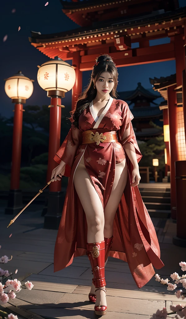 (((long Traditional Chinese costumes outfit comes off))),(((view full body))),(((Show cleavage))),(((bare inner thigh)))、(((show side breast))),(((detached sleeves))),(((over-kneehighs))),ulzzang-6500-v1.1, (Raw photo:1.2), (Photorealsitic:1.4), a beautiful detailed girl, extremely detailed eye and face, beautiful detailed eyes, ultra-detailed, High resolution, top-quality, masterpiece, ighly detailed, 8k wallpaper, magnifica, finely detail, top-quality, Light on the face,电影灯光,1girl in,(Kowloon City),Beautiful eyes,a smile,Opening Mouth