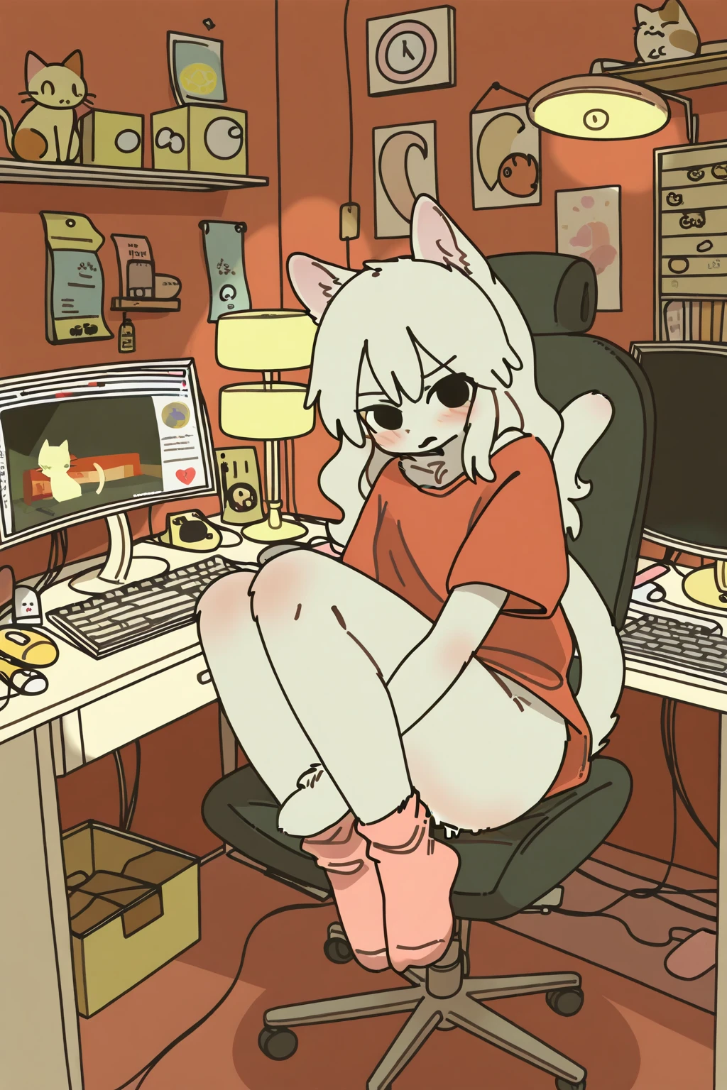 ((１Woman)),(secretary outfit, social shirt, black skirt k:1.5、white thigh highs:1.5、Absolute Area、apron、empty background, black corner)), ((sitting on an office chair))((sitting on an office chair)) work of art, black corner, ((black corner)), whole body, (work of art, highest quallity, 8k, 1 person, A perfectly balanced body, offcial art、highest quallity、 8k wallpaper、32 mil、work of art、ultra detali、high resolution、realisitic、fotorrealisitic:1.2), , clavicle:1.2,
