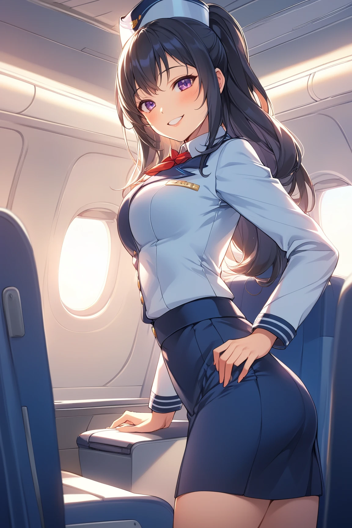 naked girl having sex in a plane