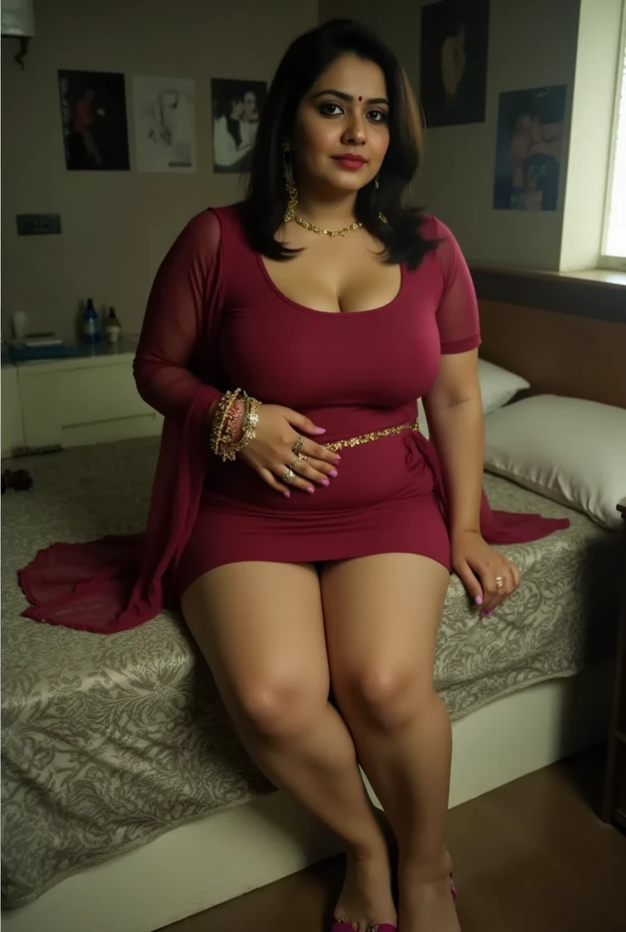 gorgeous curvy mature Mindi Mink in sexy shalwar kamiz, barefoot, full shoot