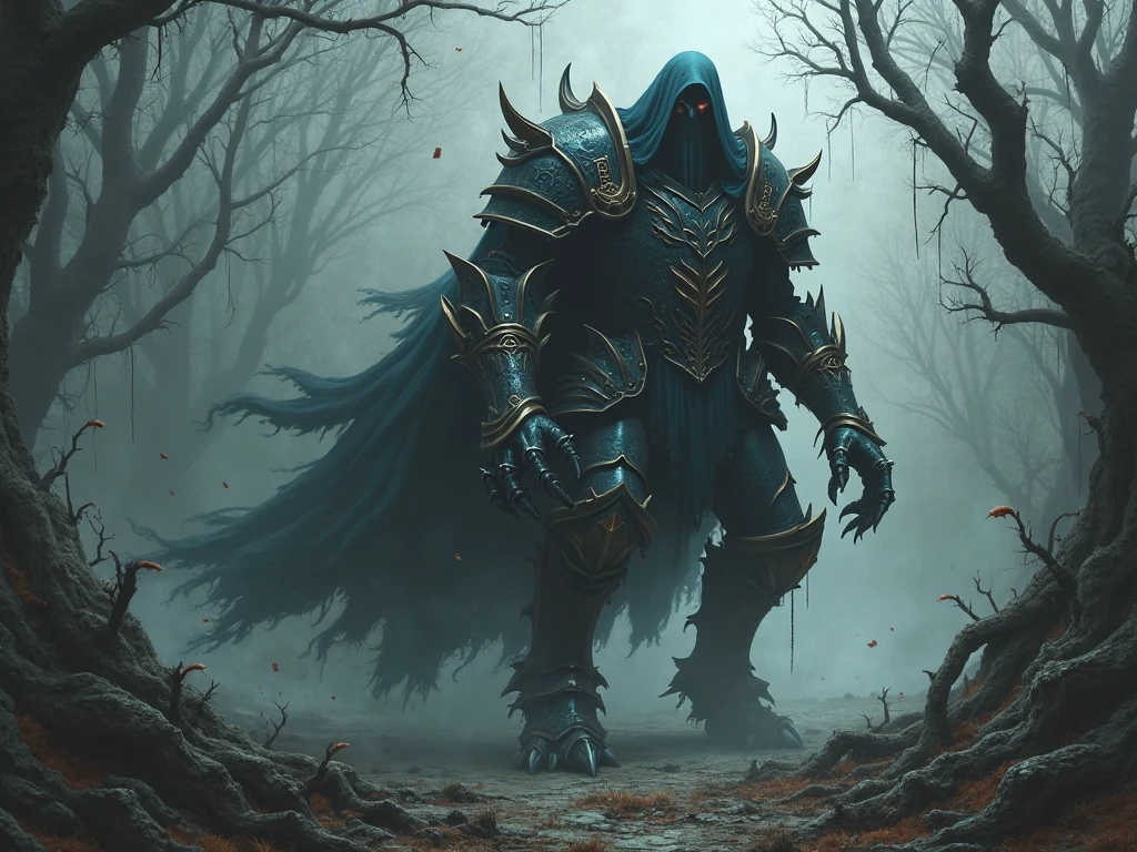 Black ghost armored slime in anime style