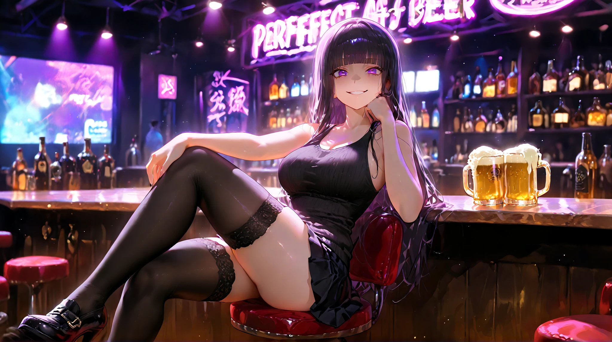 one beautiful woman、gal style makeup、brand hair、Adult attire、restaurant、beautiful face、beautiful clavicle、Decolletage、shoulder、thin waist、thin thighs、Heel、luxury room