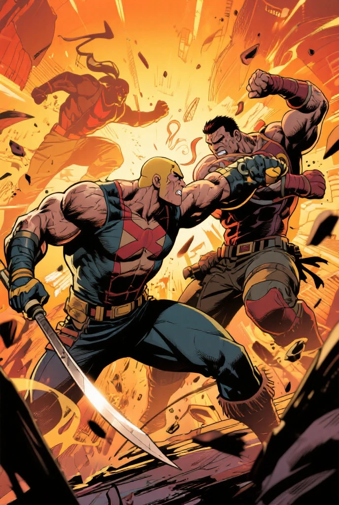 superhero barbarian, muscular, black hair, beastman, standing, 1character