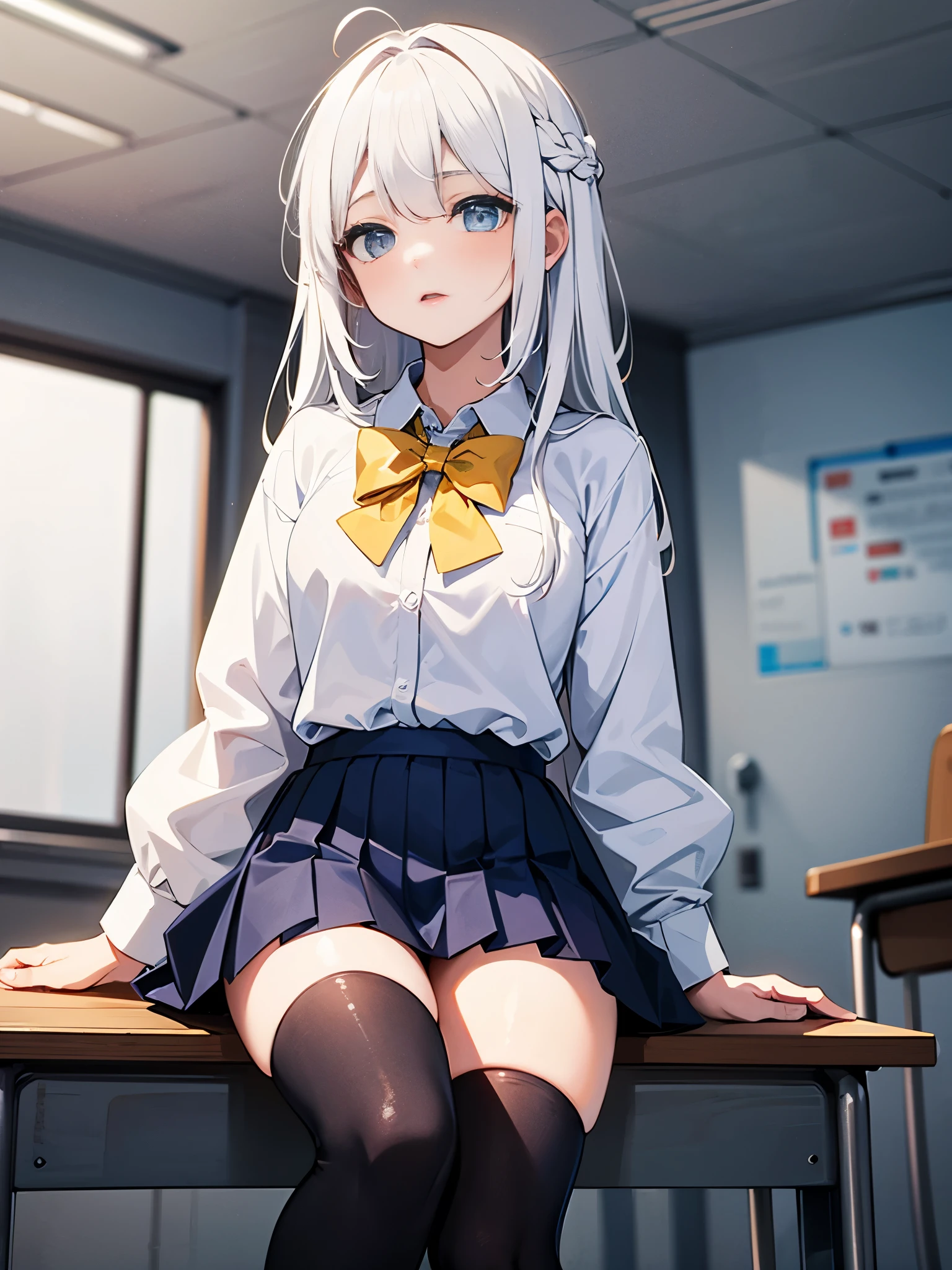 Ultra HD Photos、whole body、Accurate depiction of the human body、Schools that train sex slaves、uniform、classroom、whole bodyエスビアン、Small breasts、Lewd、Clothed masturbation、shame、Transparent love juice overflowing from between her legs、Sensuality、Feels good、Peeing、incontinence