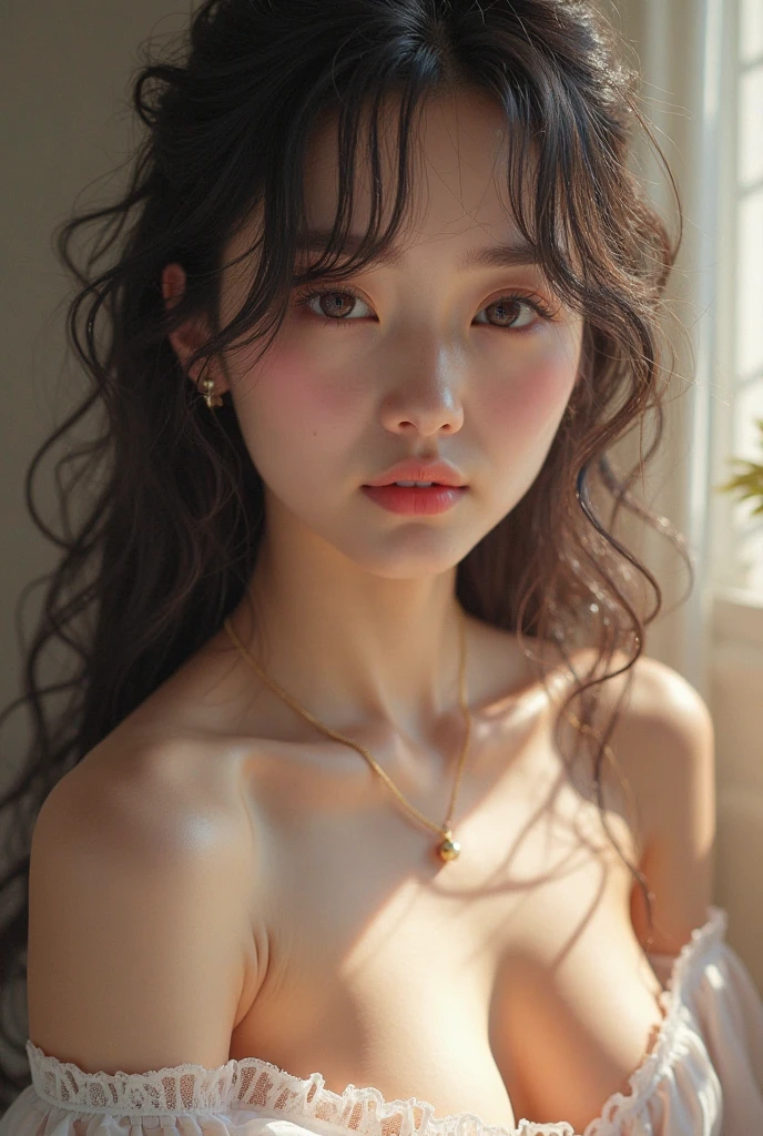 ((Highest quality)), ((masterpiece)) ,((one girl)), (detailed),((in the Library )), ((One girl)), ((nude)),naked,((13 years old)),((flat chest:1.6)), (stare at viewer with stern eyes:1.5),((one girl)),(bitting own lip:1.1),(angry:0.9),nose blush,(shamefull:1.2),(bob cut hair),surprised, ((beautiful realistic face)),((A bow tie)),Beautiful Korean Women, Beautiful young Korean woman, Young and adorable Korean face, Gorgeous Young Korean Woman, Korean Girls, Girl cute beautiful face, Portraits of Korean female idols, Young and pretty Asian face, Cute natural anime face,Asian pretty face,((finely detailed face)),((glistening eyes)),((glistening eyes )),((large eyes)),(( pretty eyes)),(detailed),Perfect Face,((One girl)), ((clear eyes)),((show nipples)),((beautiful skin)), don't wear anything ,(((show nipples))),(upper body),((naked)),((sweat, blush, closed
eyes:1.2, open mouth1.2, watery eyes:1.7 tearful:1.5))