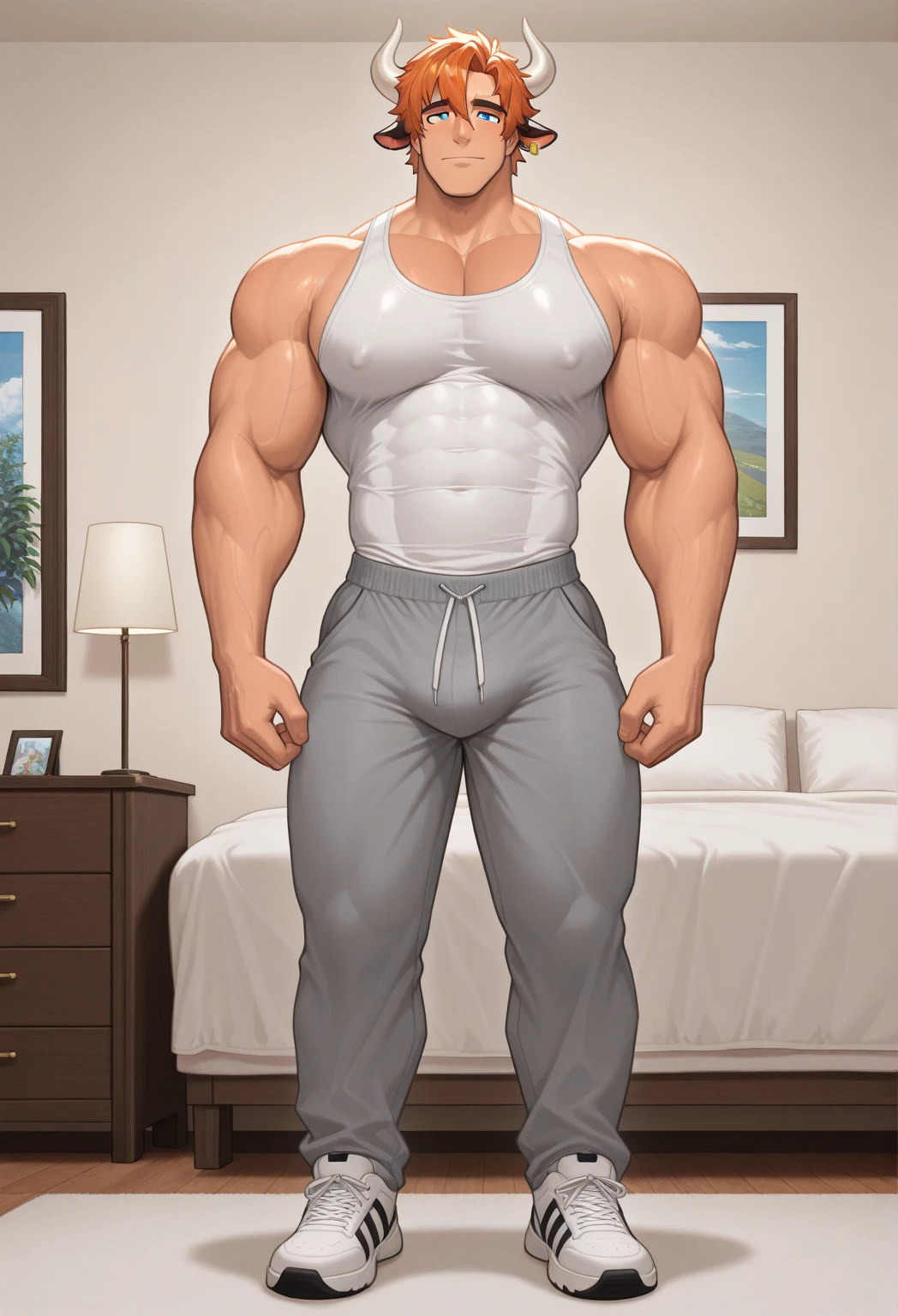 ((Best Quality, 8K, ultra-detailed, Masterpiece: 1.3)), 1boy, shiny skin, sharp, Perfect Body Beauty, realistic shaded perfect body, (cute baby face:1.1),("underwear, big bulge ":1.2),(dynamic pose:1.1), thigh , bedroom , (bulge focus:1.2)