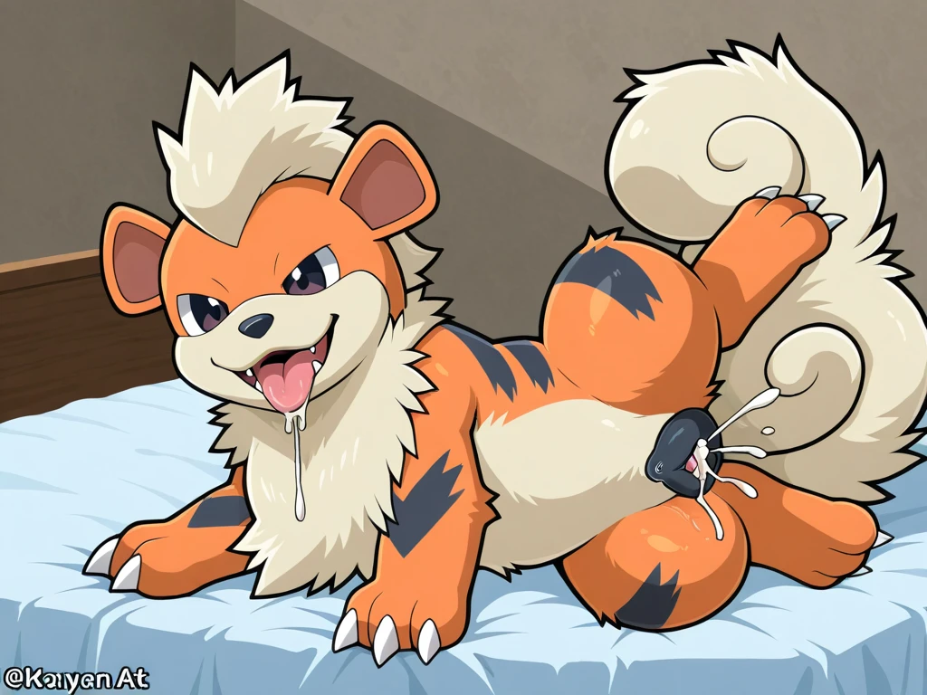 by kenket, by totesfleisch8, (by thebigslick, by silverfox5213:0.8), (by syuro:0.2), chee-riee, Arcanine, pokemon, canine, mammal, absurd_res, hi_res, bedroom_eyes, blue_eyes, brown_nose, cheek_tuft, eyelashes, facial_tuft, female, ((feral)), fluffy, fluffy_tail, fur, half-closed_eyes, head_tuft looking_at_viewer, lying narrowed_eyes, on_back, one_ear_up pawpads, paws, purple_eyes, seductive, simple_background, smile, solo, spread_legs, spreading, tail, tuft, yellow_body, yellow_fur, (((huge canine penis, huge balls, huge knot, thick penis, long penis, hyper penis)))