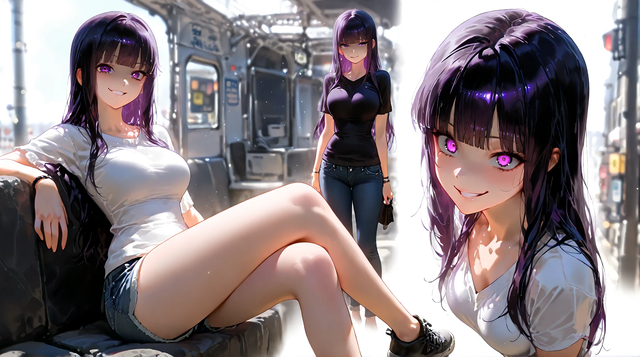 Masterpiece, Top Quality, Highly Detailed, High Resolution, Expensive Resolution, High Resolution, 4K, 8k, Unity 8k Wallpaper, Highly Detailed CG, Masterpiece, 2D, 3D, Beautiful Details, Depth, Fine Texture, Top Quality: 1.3, Perfect focus, Clear skin, Him, Very cute anime girl, Casual style, Heavy rain while meeting him in the park, Her whole body is soaked with rain and her white blouse is transparent, Her hair is also soaked and dripping with moisture, Her bra is visible through her clothes.From the knee up, Big breasts,Mini skirt, standing figure, Soaked by heavy rain,Mole under eye, Looking at the viewer, Expensive, Blush, Mole, Open lips, Heart, Pink eyes, Choker