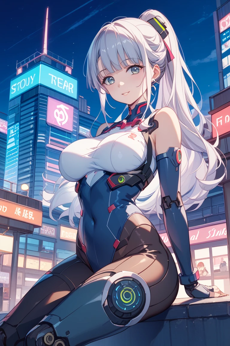 最high quality、high quality、best image quality、8K、最High resolution、High resolution、最high quality、masterpiece、whole body photos、 skin in every detail、 face in every detail、 eyes in every detail、 lips in every detail、 teeth in every detail、 ears with attention to detail、 hair with detailed details、arms with attention to detail、 hands with attention to detail、 fingers with attention to detail、 (fine hands、thumb1reference4)、 legs with attention to detail, feet with attention to detail, 8k, ultra HD, sharp focus, details hair, beautiful hair, details face, beautiful detail eye, details pupil, perfect hand, vibrant colours, soft lighting.
1girl, long hair, hair accessory, style hair, (pink -blue hair), light purple eyes, giant breast, white-blue bodysuit, tight bodysuit, fight bodysuit, tech bodysuits,
night, city, full moon, Star