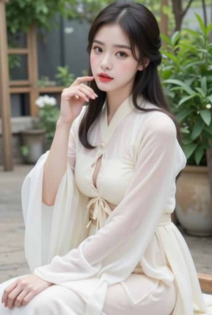 Masterpiece,best quality best,official art,Highly detailed CG Unity 8K wallpapers.,
1 A girl pulls off her clothes with both hands.,upper body,perspective,Hanfu,big tits(1.2)Look down,The nipples are visible from top to bottom.,Breasts must not sag.,