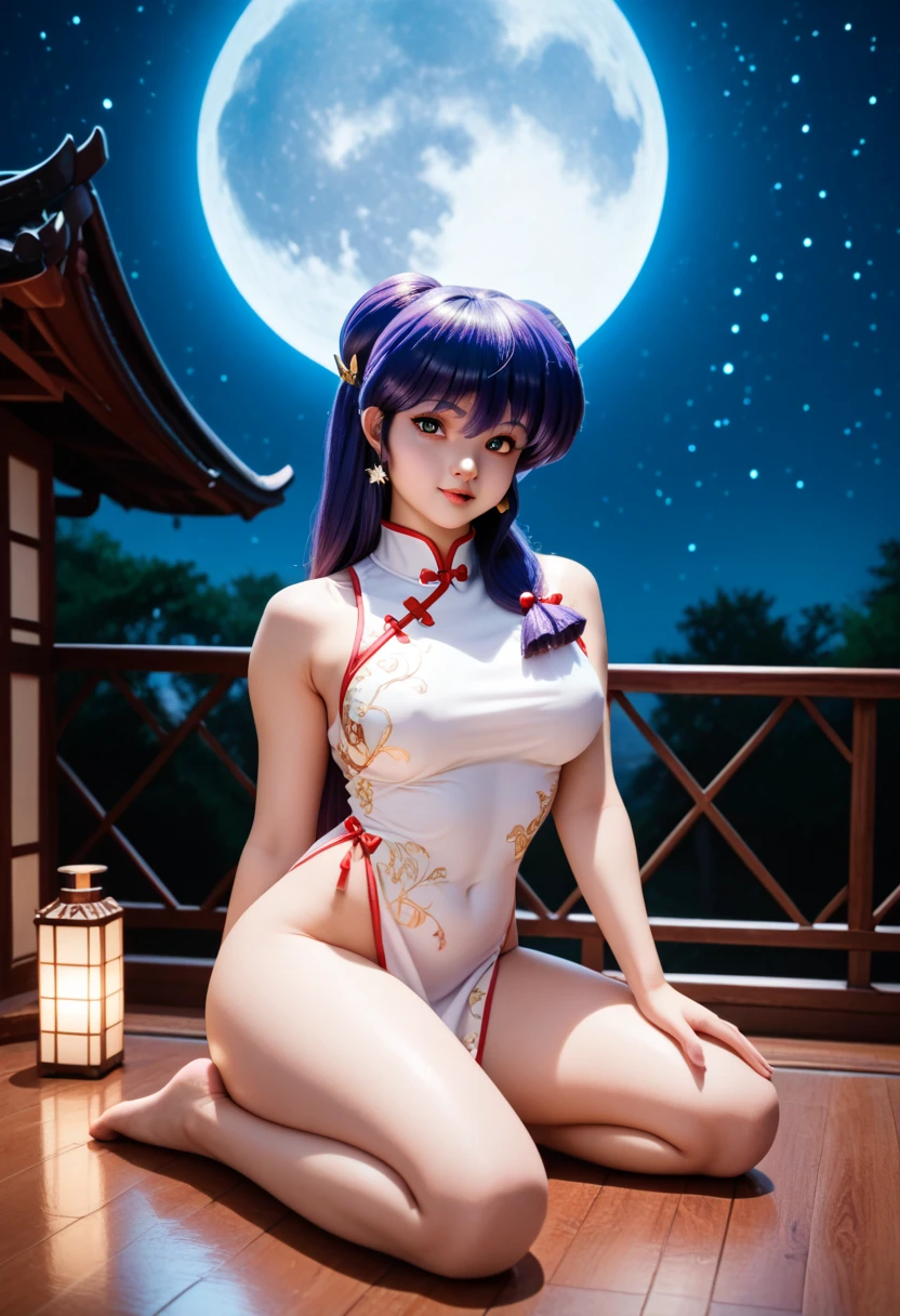 ((1girl,cute,japanese,young,short beautiful black hair,bob cut,blunt bangs,beautiful black eyes)),(solo),(japanese beautiful floral kimono,yukata),((topless, beautiful medium , pink nipples)),((face toward the viewer)),(Lying on the futon on all fours,legs wide open),((white beautiful elegant panties)),gleaming skin,Vulgar,(nsfw),((masterpiece, highest resolution,best quality)), (beautiful illustration), (looking at the viewer), drunken eyes,Embarrassed,orgasm,mouth open,showing teeth,beautiful elegant japanese inn,lantern,nice view,full moon,