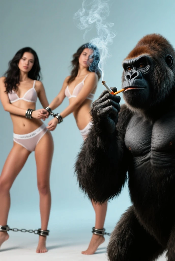 ((evil nurse in laboratory, girl in bikini shackled to table, transplanting a gorilla brain))) by Mort Kunstler, by Norman Saunders, By Basil Gorgos, by Frank Frazetta, by Bernie wrightson, Fumetti style, 50s 60s aesthetic, Men's action magazine vibe, very vintage retro, lurid and vivid colors, soft lighting, medium contrast, HD, 8x, intricately detailed, ripped borders, torn and wrinkled pages