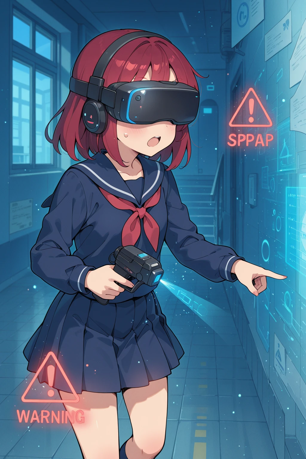 ((best qualityer, high resolution, clean background, linhas grossas, Perfect Anatomia, face perfect)), 1 girl, hair orange, blue eye):0.3), ((White background))
