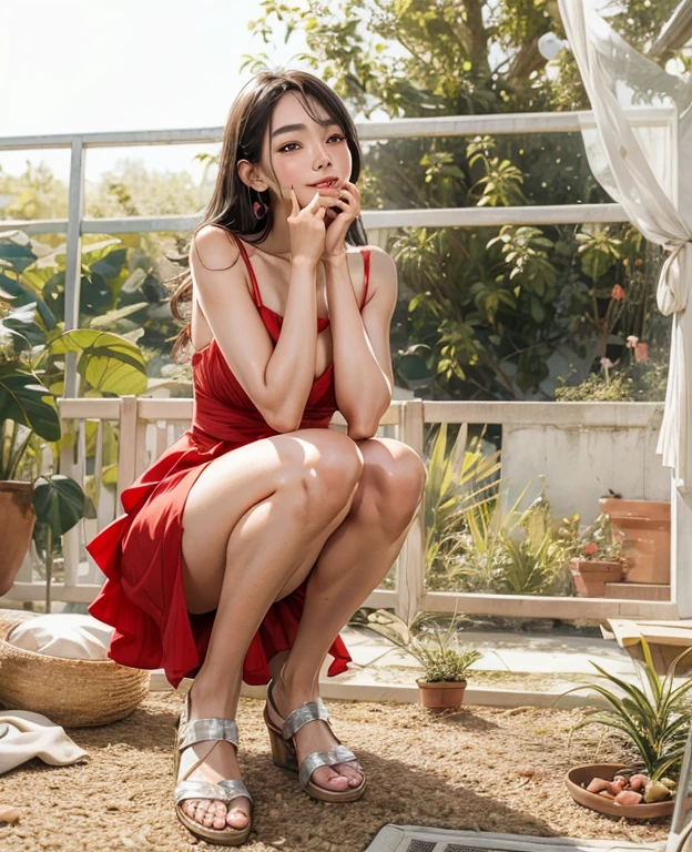 Mujer Araffe con un vestido rojo posando para una foto, Vestido rojo sexy, vestido corto rojo, hermosa y sonriente, con vestido rojo, con un vestido rojo, vestido rojo, en un vestido rojo, sonriendo seductoramente, Chica lleva un vestido rojo, foto de perfil, Julia Sarda, con un vestido de sol rojo, con una sonrisa seductora, vestido ajustado, poco caliente