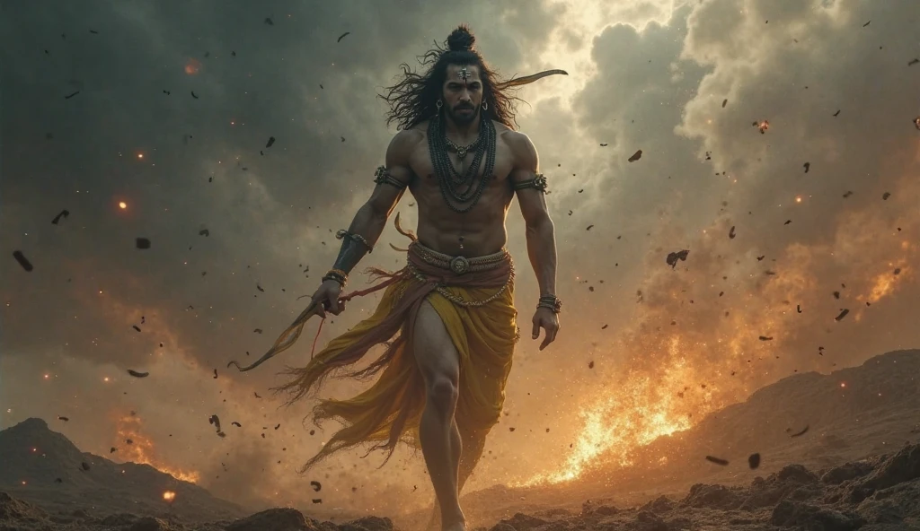 Shiva is walking in the temple