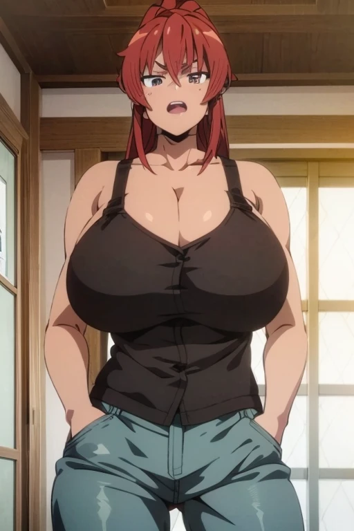 Masterpiece, 8k, tank top,White and pink Shirt,
yoko littner,glasses,teacher,
bangs, brown eyes,hair between eyes, hair ornament, hair stick, high ponytail,ponytail, red hair,
1 girl, 20yo,Young female,Beautiful Finger,Beautiful long legs,Beautiful body,Beautiful Nose,Beautiful character design, perfect eyes, perfect face,expressive eyes,perfect balance,
looking at viewer,miniskirt, upskirt panties, closed mouth, (innocent_big_eyes:1.0),Light_Smile,
official art,extremely detailed CG unity 8k wallpaper, perfect lighting,Colorful, Bright_Front_face_Lighting,shiny skin,
(masterpiece:1.0),(best_quality:1.0), ultra high res,4K,ultra-detailed,
photography, 8K, HDR, highres, absurdres:1.2, Kodak portra 400, film grain, blurry background, bokeh:1.2, lens flare, (vibrant_color:1.2),professional photograph,
(Beautiful,large_Breasts:1.4), (beautiful_face:1.5),(narrow_waist),