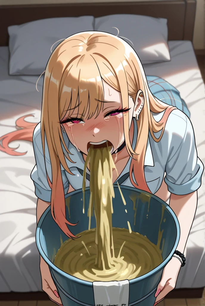masterpiece, best quality, cute girl, elementary school girl, elementary school, 1girl, nsfw, cute, seductive, hot, size difference, age gap, bukkake, cum on face, cum dumpster, sex slave, face covered in cum, cum eating, drinking cum, drinking a big bowl of cum, surrounded by black men dicks, black men dicks, extremely big dicks