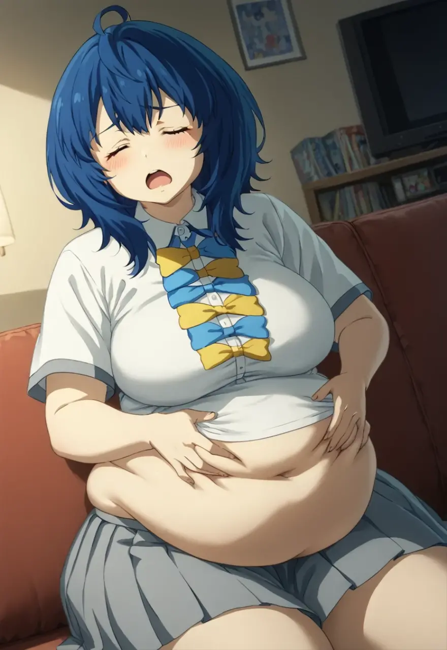 ((Masterpiece, best quality, high quality, highly detailed background)), ((hotel bedroom, indoor, city skyline big window view, (blue sky:1.3), on the bed)), ((lady_nagant, (mature female), short hair, streaked hair, medium hair)), ((large breasts, pregnant:1.3)), ((nude:1.3)), ((looking down, from below, spread legs, hands behind back, cum in pussy, overflowing cum)), ((smile, open mouth, blushing, looking at viewer))