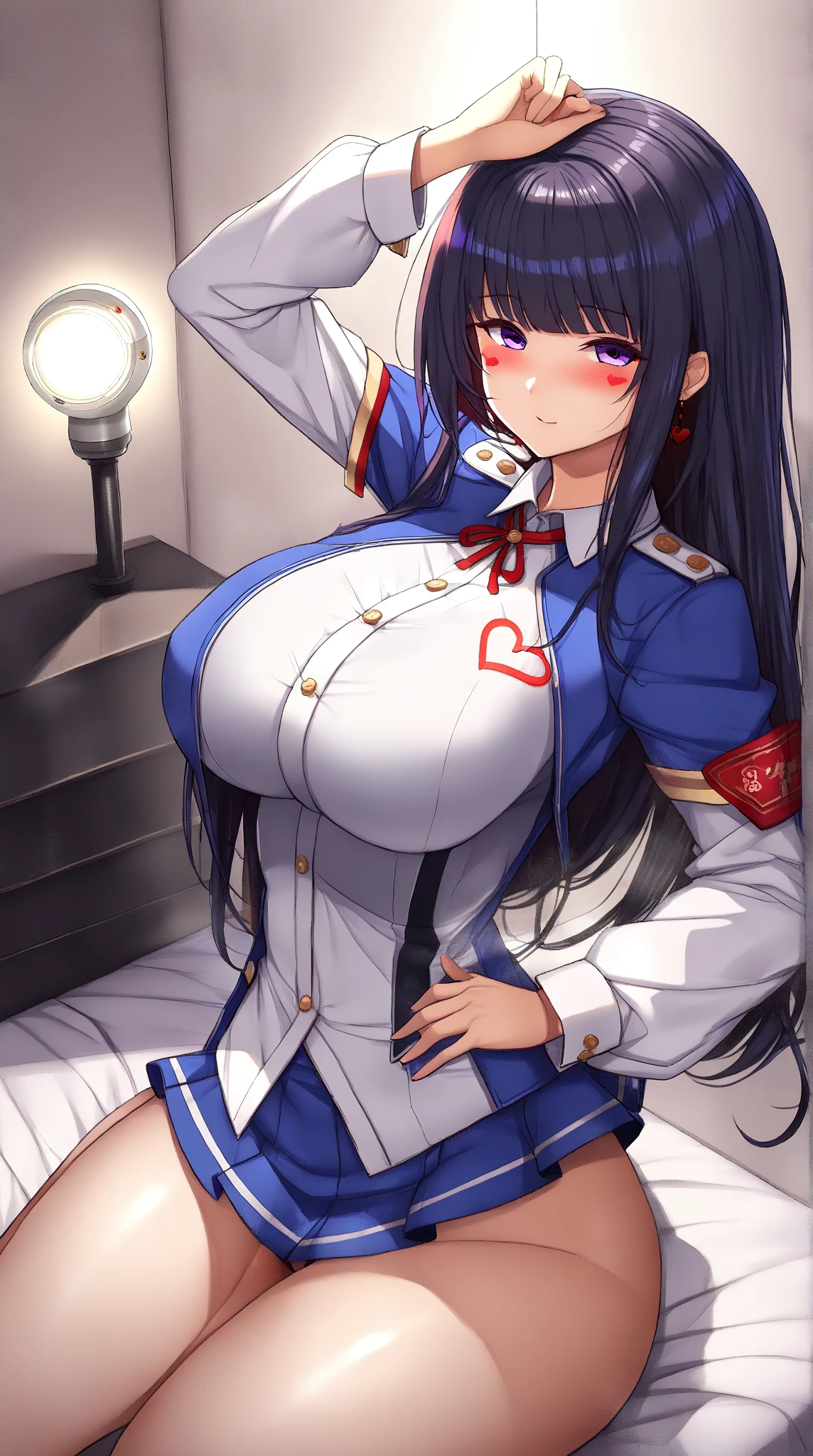 Infirmary，窗帘，1girll，nurses，white dresses，Superskirt，Open clasp，upper legs，glute，huge tit，tmasterpiece，The best quality，The is very detailed，