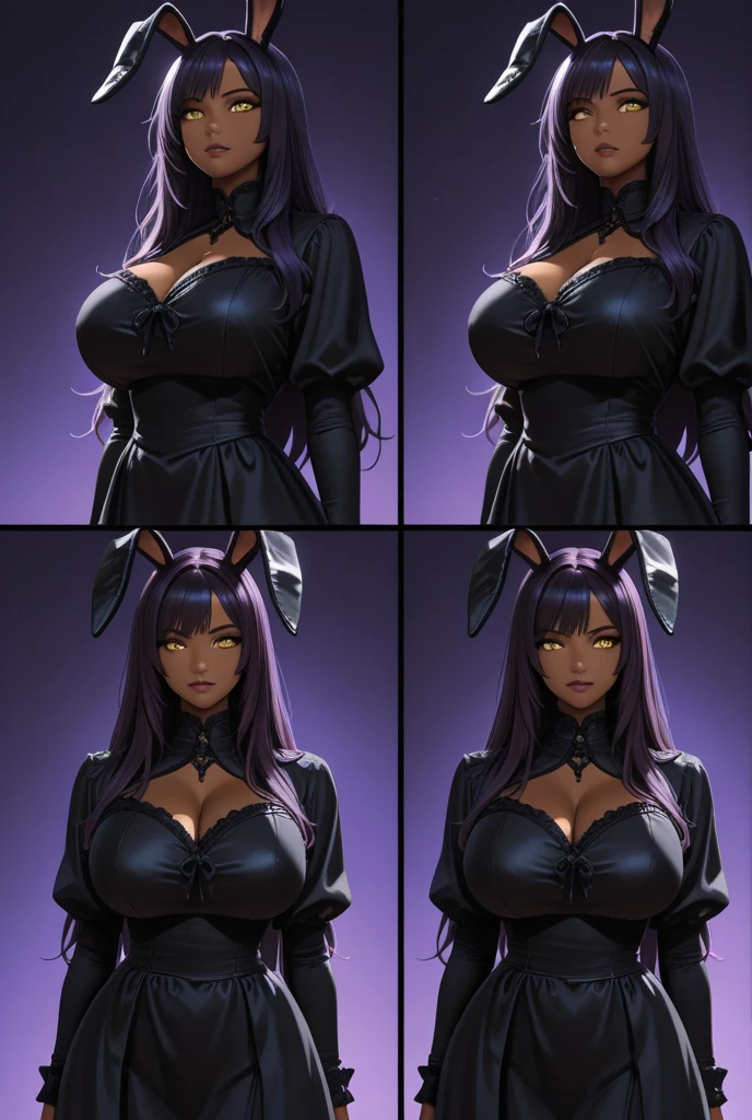 (obra prima,) Teddy fox parecendo uma pessoa fantasiada, corpo humanoide, Dark skin,cabelo roxo, huge breasts size of a head, bunda enorme, cintura enormes tamanho 400 ((mulher)), estilo anime