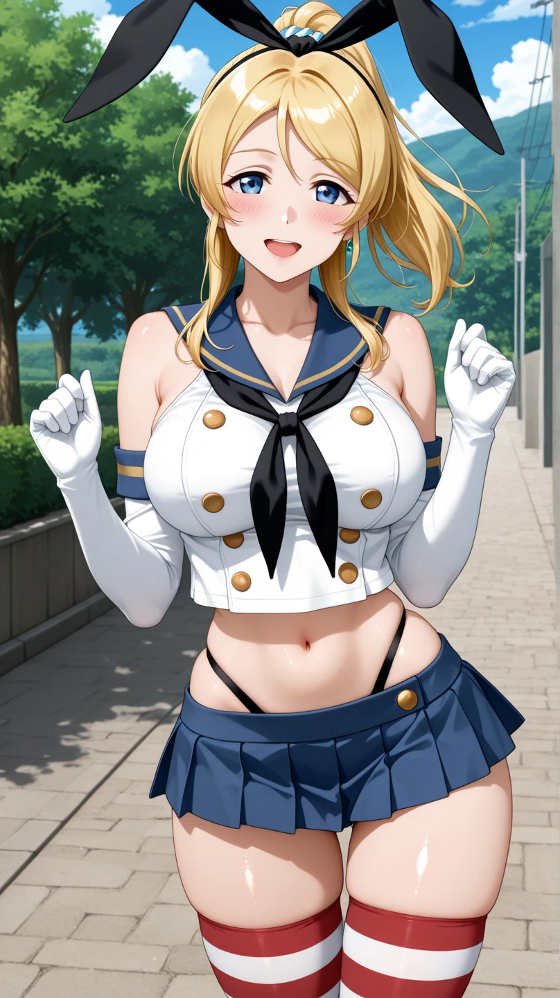 delicate eyes, Perfect features, (masterpiece), (best quality:1.4), absurd, [:Intricate details:0.2], Hydrated skin, shiny skin, Smooth skin,  ( (((Large Breasts、Breast sagging、Low-cut，Cleavage ，Wide hips,)))((Long legs)),Hourglass figure)))(peace master, best quality, high quality:1.4), peace master, Intricate details, Smile, Smile, Smile,