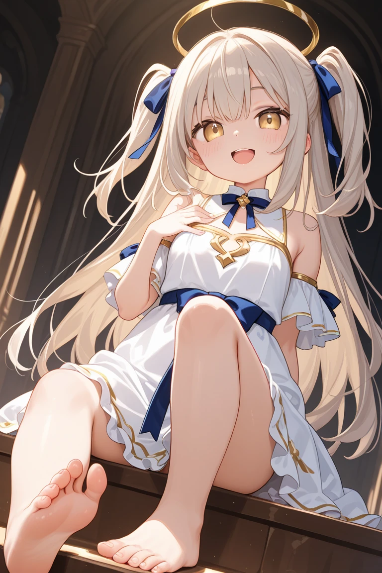 1girl. Japanese petit. Smile. (masterpiece). (best quality). (insanely detailed). Nude. nsfw. Slit Pussy. Close up Mons pubis. Flat chest. Upright standing posture. from below.