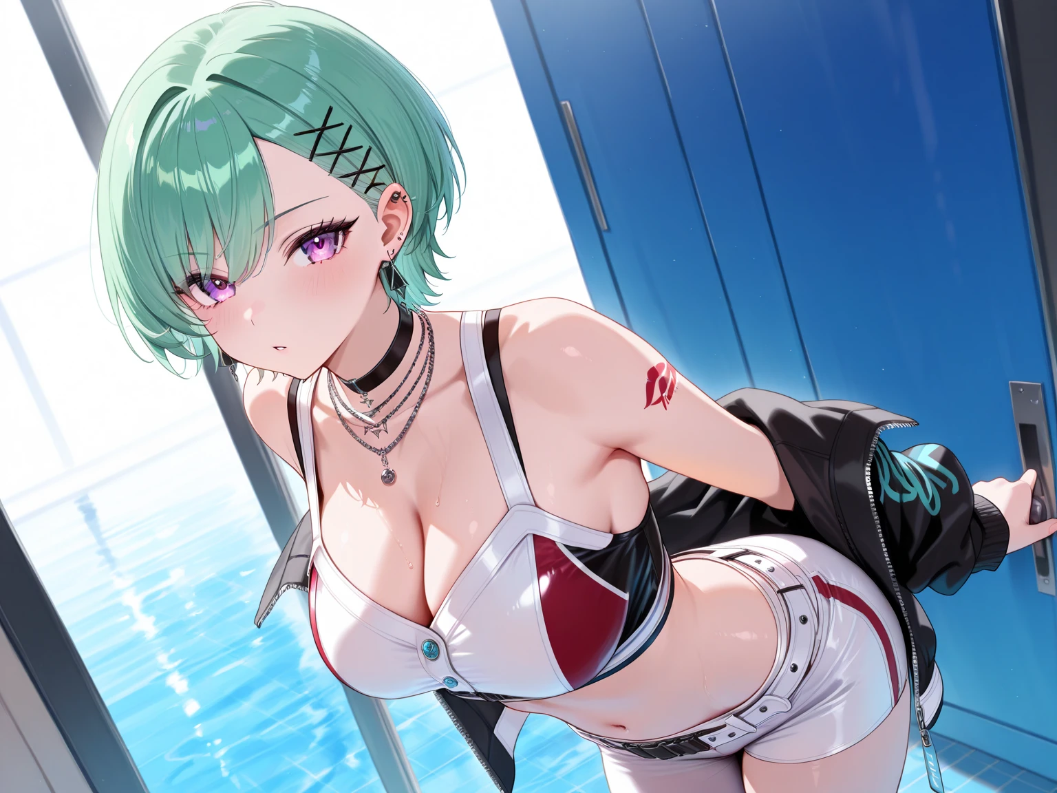 kiriko do overwatch, doing a somersault, micro bikini
