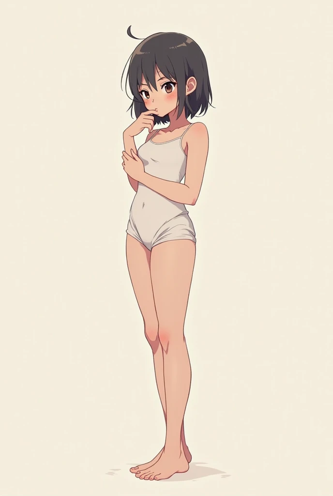 (Masterpiece, Best Quality:1.2), 1 girl, Alone,standing_to divide,
Yuuki Mikan, wide,dark skin color with small breasts and a very tight white bikini