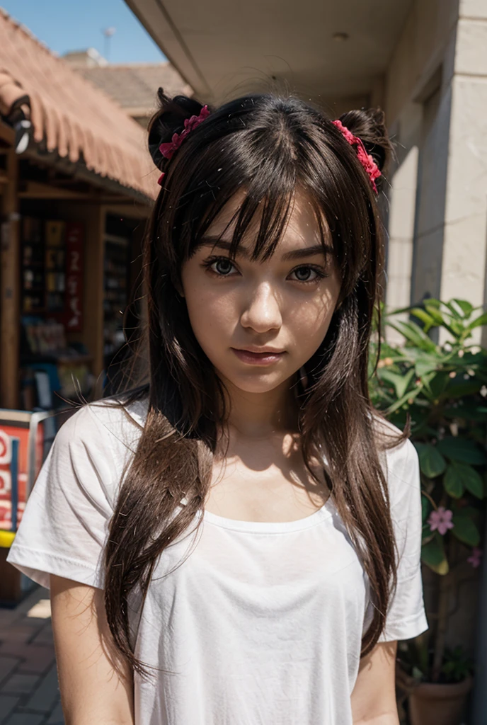 (Highest Quality, Amazing Details:1.4), Masterpiece, Original Characters, Natural Volumetric Lighting And Best Shadows, Deep Depth Of Field, Sharp Focus, Portrait Of Stunningly Beautiful Petite Girl, full body, Soft Delicate Beautiful Attractive Face With Alluring Yellow Eyes, Sharp Eyeliner, Seductive Smiling, Windswept Disheveled Brown Hair, Thick Layered Medium Twintail Hairstyles, Blush Eyeshadow With Thick Eyelashes, Parted Lips,opened furry coat, Denim short dress, (Messy Painted Body:1.05), (Graffiti Murals Wall Background:1.15),old industry area, (Standing On ruined City Streets Crossword:1.2),, Picturesque,short hair,((blush)),overexposure