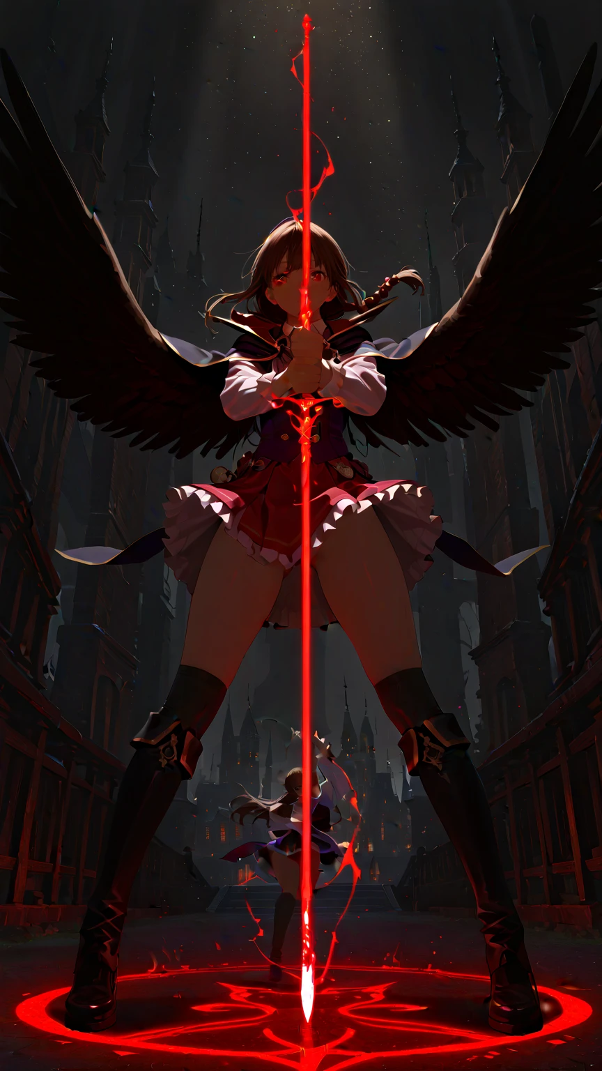 (very aesthetic),newest,(High School Girl Summoning the Wizard in Knee-High Boots:1.2),(solo focus),(The Academy of Magic Blazer Uniform),Perfect Anatomy,(Perfect Shadows),(beautiful and cute Japanese face),[Bubbling Body After the Subject] ,(Sensual Heavy Lower Body),(heavy thighs:1.15),(heavy lower legs:1.2),(Heroine pose  :1.3),(Cinematic Lighting),(Scenery of the Magic School Festival:1.3),( dynamic shadows),(shoulder angle:1.2),BREAK,(There is a legendary creature called Aitone the Big Eagle next to the subject),BREAK,(God's miracle masterpiece:1.2,BREAK,Best High Quality,High Quality:1.2, Unity 8k)