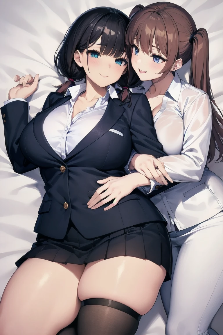 missionary position vaginal sex,(((having vaginal sex))), (((two girls))),delicate and cute girls with brown hair,((office workers)),、16years、Super8K Ultra High Definition、Delicate texture、 Medium Hair、flat chest、(((navy mini skirt)))、(((Wear a navy formal jacket over a collared shirt)))、high socks、navy colored socks,Plain clothes,spreading her legs,exposed panties,nsfw,middle breast,classroom,lying down on the desk,spreading legs open wide with knees bent,creating the shape of the letter M,(((detailed race white panties))),Two old girls hugging、The lower part of the chest is emphasized and exposed..、The breasts are wet with milk、、zoom、Glowing Skin 5.your breasts will grow、Realistically(((.two 14-year in bed)))、(((two 14-year-old girls grab hest seen from behind)))、(Hold me close to your heart)、your breasts will grow、Wear a T-shirt.Wearing pink panties、(two Striking a sexy pose)、Bedroom