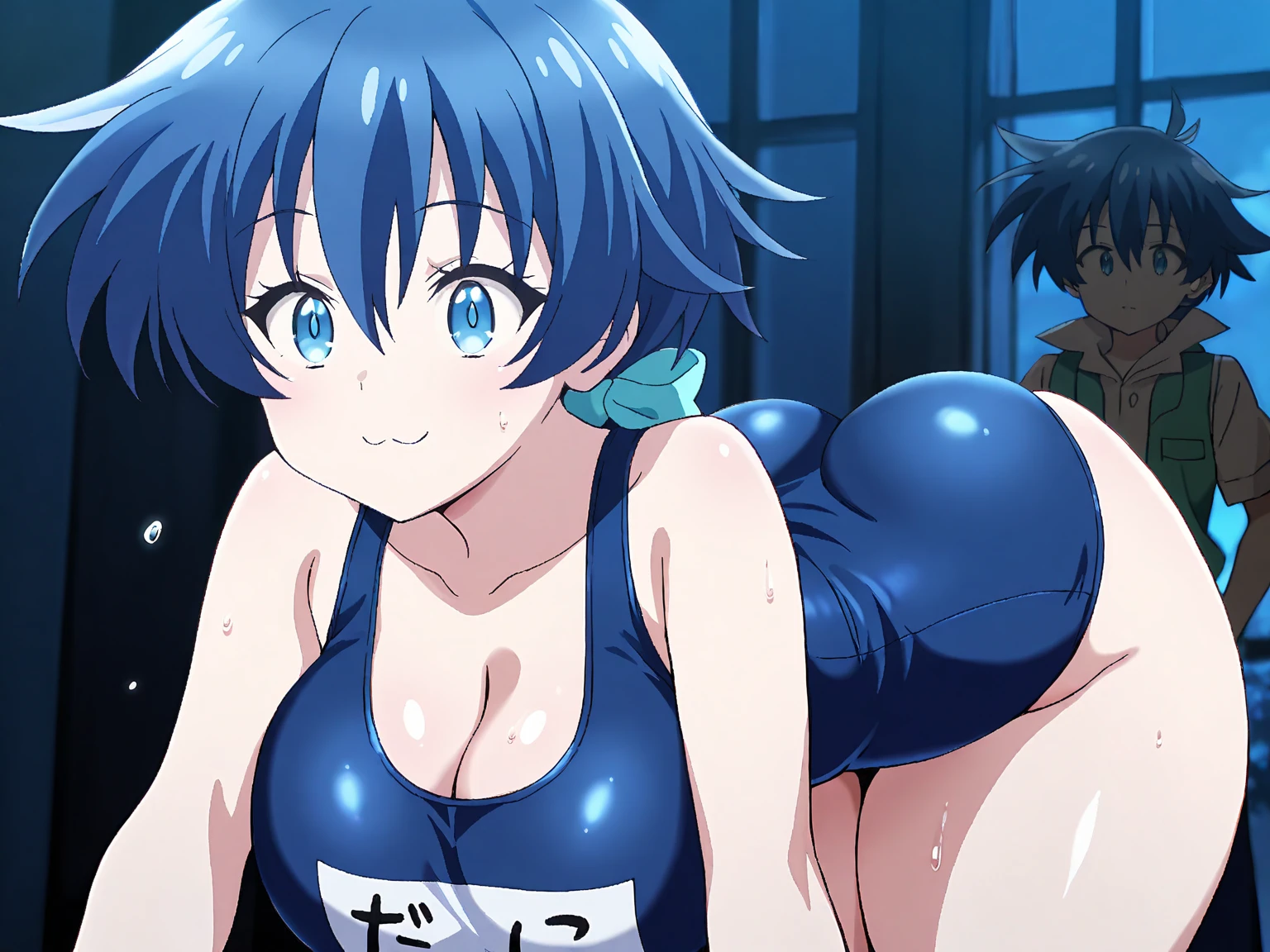 Arms over head Thrust the female genitalia forward Sex slave ((best quality)),((highly detailed)),masterpiece,absurdres,detailed face,beautiful face,((detailed eyes, deep eyes)),(1girl), ichigo, 1girl, 独奏, green eyes, short hair, blue hair, hairclip,hair ornament,, open mouth, bangs, Sweatdrop, bare shoulders, parted lips, small breasts, full_nude Spread your legs Erect nipples Enhance the nipples Female genitalia exposed contempt contempt insult Sexual slavery handcuffs Constraints imprisonment