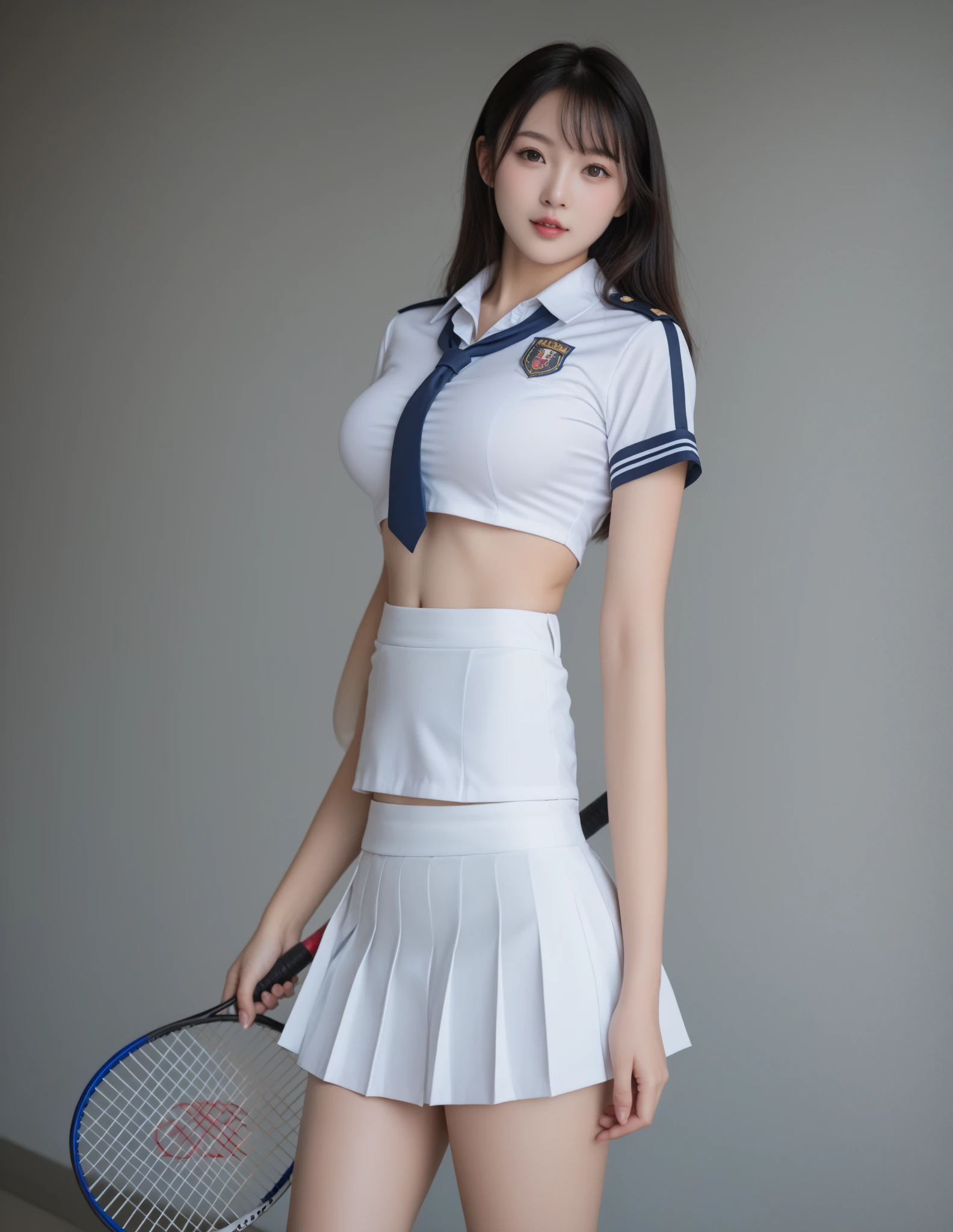 (Very delicate and beautiful:1.2)super model,,Big Breasts,Beautiful breasts,voluptuous,【bike shorts】,,【3girls】,,Highest quality, High resolution, 8K,Kick in a hurry,Tennis Wear.mini skirt