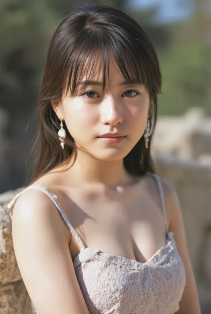 One girl,Medium Straight Hair,bangs,Small face,(slim and beautiful nose:1.3),Big eyes,Beautiful, cute and attractive face,(plump:1.1),(Chubby body type:1.1),
break
(Dramatic and artistic portraits:1.3),
(Mysterious cute princess:1.3),
(Nipples:1.4),(fantasy imaginary fairytale ancient old dark (colorful:1.4) Princess Style (topless:1.2) dress:1.1),(the light is shining on her face:1.3),
(fantasy imaginary fairytale ancient old stone cityscape:1.2),(lightning:1.2),(Dark Clouds:1.2),(Ancient City, Old tower:1.3),
break
sombre feeling,
(Dynamic pose:1.3),Dynamic Angle,
(Full Body Shot:1.5),avert your eyes,(Focus on the thighs:1.3),
Gloomy and worried look,
break
(Absurd:1.3),(Super detailed photos:1.5),(Detailed face and skin:1.3),(Ultra-high resolution:1.5),(Realistic:1.5),Hyperrealistic Photography,highest quality,Symmetrical clear eyes,Well-groomed face,(Ray Tracing:1.3),Natural, smooth and moisturized facial skin texture