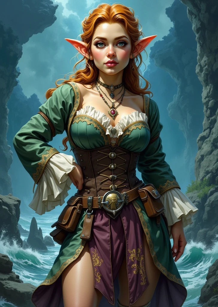 (sks), legend of the cryptids female captain pirate queen, d & d, fantasy, intricate, elegant, highly detailed, colorful, vivid color, digital painting, artstation, concept art, art by artgerm and greg rutkowski and alphonse mucha and ruan jia