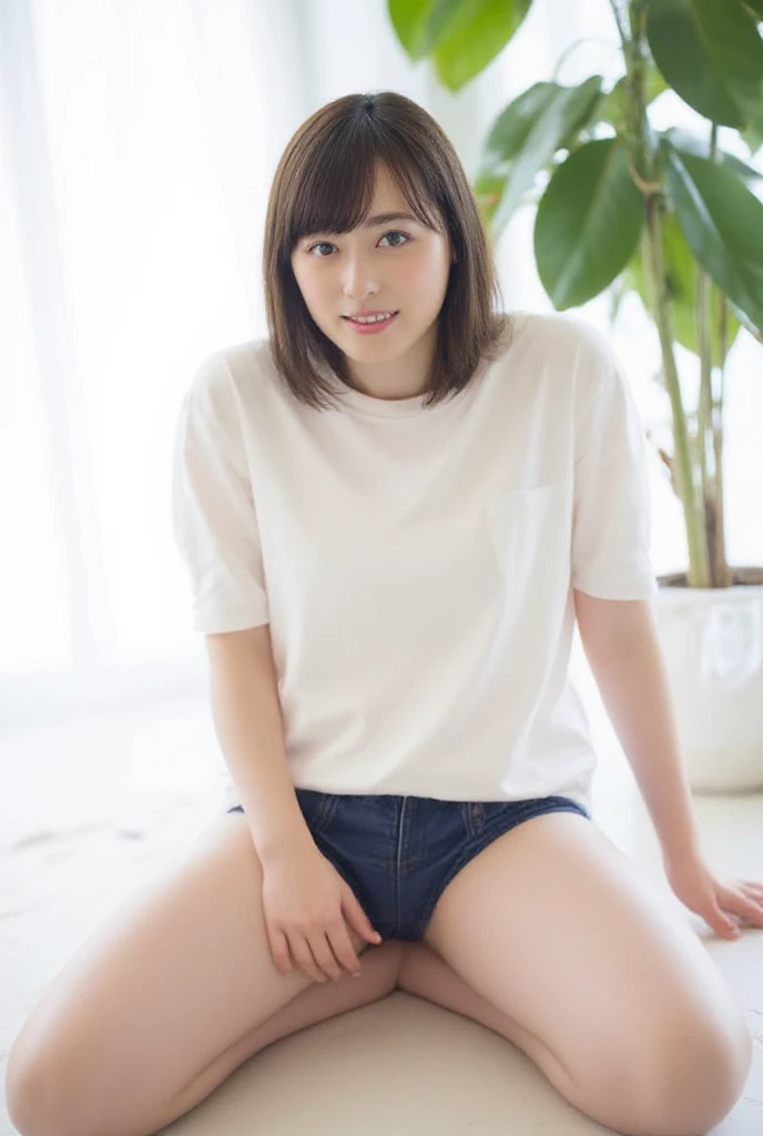 (Professional portrait, Professional Writing) ,masterpiece,Highest quality,Realistic,8K,Official Art, Ultra-high resolution, Shooting from below, (One young woman sitting, (spread legs:1.4),(showing Panty:1.5) ,Beautiful Face, smile, amusement park, Skirt flipped up, white panty、Casual sweatshirts、(Denim skirt:1.35), , , Clear cute big nipples, , Straight bangs, Medium Hair、Shrine maiden, , , 、Show your panties neatly from the front、Japanese girls like the ones in the photo, Pale-skinned girl, , , necklace, 24-years-old, , , ,, 8K, , Plain eyes、, realistic breasts, , realistic girl, beautiful girl、kawaii、I am studying, Brown Hair、Cheerleader、ribbon、アイドルステージ, , Showing teeth、White lace panties, (knees up:1.33)