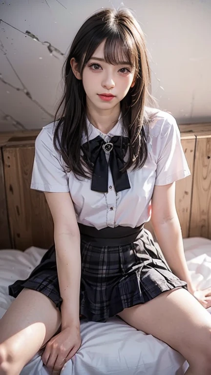 (masterpiece, best quality), nsfw,
1girl, lying, on back, hands up, (outstretched legs:1.1), (spread legs:0.8), (weakness:1.3), (looking away:1.2), head tilt,
(from above:1),
(cum in pussy:1.2),cum pool
BREAK girl, 15 yo, (loli:1.4), black hair, (medium long hair:1.2), bobcut, (hair between eyes:0.5), (straight hair:1.3), grey eyes, ultra detailed eyes, (small breasts:1.2), (tareme:1.3),
(half-closed eyes:1.1), blank eyes,tears,rape face,parted lips,
BREAK (school-uniform), (white collared shirt, plain pattern shirt, short sleeves, shirt tucked in:1), (red plain pattern neck ribbon, narrow neck ribbon:1.1), (open clothes:1.2),nipples
BREAK (black and grey plaid pattern skirt:1), (pleated skirt, miniskirt:1.2),
BREAK classroom
headback