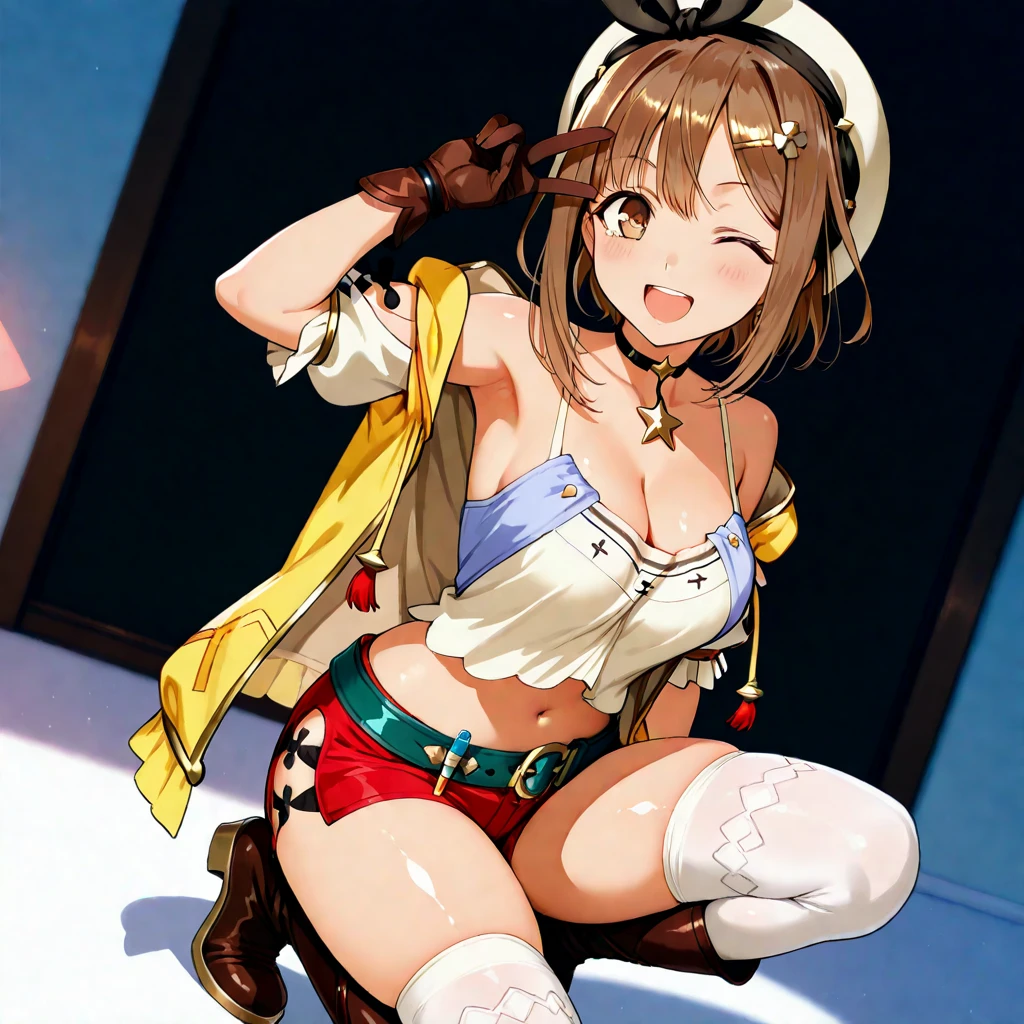 ((Brown hair)),((Braided shorthair)),(With bangs),Slight red tide,((sweet ta style underwear)),(Fluffy long sleeve cardigan clothes with lots of frills)),(Head dress),((Colorful and cute ribbon-shaped bra)),((micro mini underwear)),(Strawberry pattern),(The chest is boldly opened),(fairy tale cute platform sneakers),((Colorful and pop world view)),(((Body shape is slender))),((Cute pose with hand on face)),Kamime Heath Smile),(close up of face),NSFW,(Navel Bow Style),((Panties with ruffles)),((Clothed H)),(((Insertion of extra thick and vibrator)),(cum shots),(cum on),(((Spread your legs and do an M-shaped split.))),((lewd belly),((Cloudy liquid overflowing from the vaginal vibrator),((AHE Face:1.25)