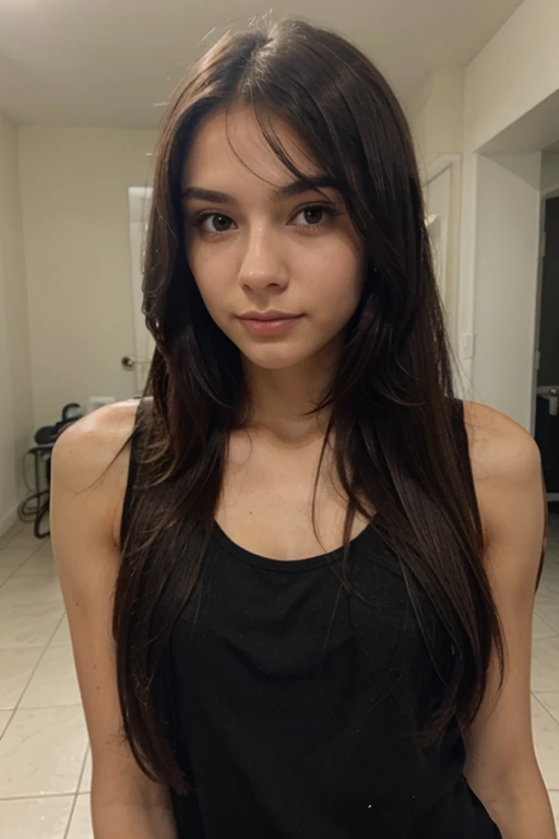 (((ultra realistic))), view from above, Vina Sky is bent over with her legs open, view from above, (high angle), she is exposing her vagina, mid shot Photo, masterpiece, top quality, (pale skin), (Ultra detailed face and eyes:1.3), 1 girl, Adult, nude, (Eye makeup, mascara) , ((large detailed lips)), ((brunette wavy hair)), ((Chyolka)) , ((Natural breasts)). ((Posing)), photoshoot, studio (soft lighting), glamour makeup, smoky eye shadow, (The play of light and shadows), depth of field, bokeh, (special attention to skin detail: 1.2), (Dark atmosphere of the frame, Dark color scheme), ((mid shot)) , ultra detailed, visible nipples, (((mid shot))). Visible nipples, athletic body, thigh gap, athletic body, minimal body fat, narrow waist, wide hips, she is smiling, bottomless, no panties, ((nude)), tiny body, skinny body, , small breasts