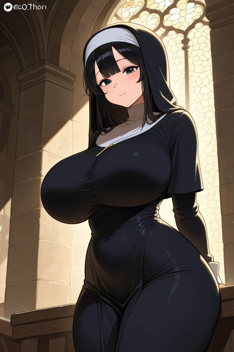 ultra detailed hands、ultra detailed eyes、black thigh boots、garter strap、huge breasts、visible chest、thick thight、A sexy、grinning evily、Black sailor suit、spread legs、underwear、 skirt、short black hair、solo、nurse、street