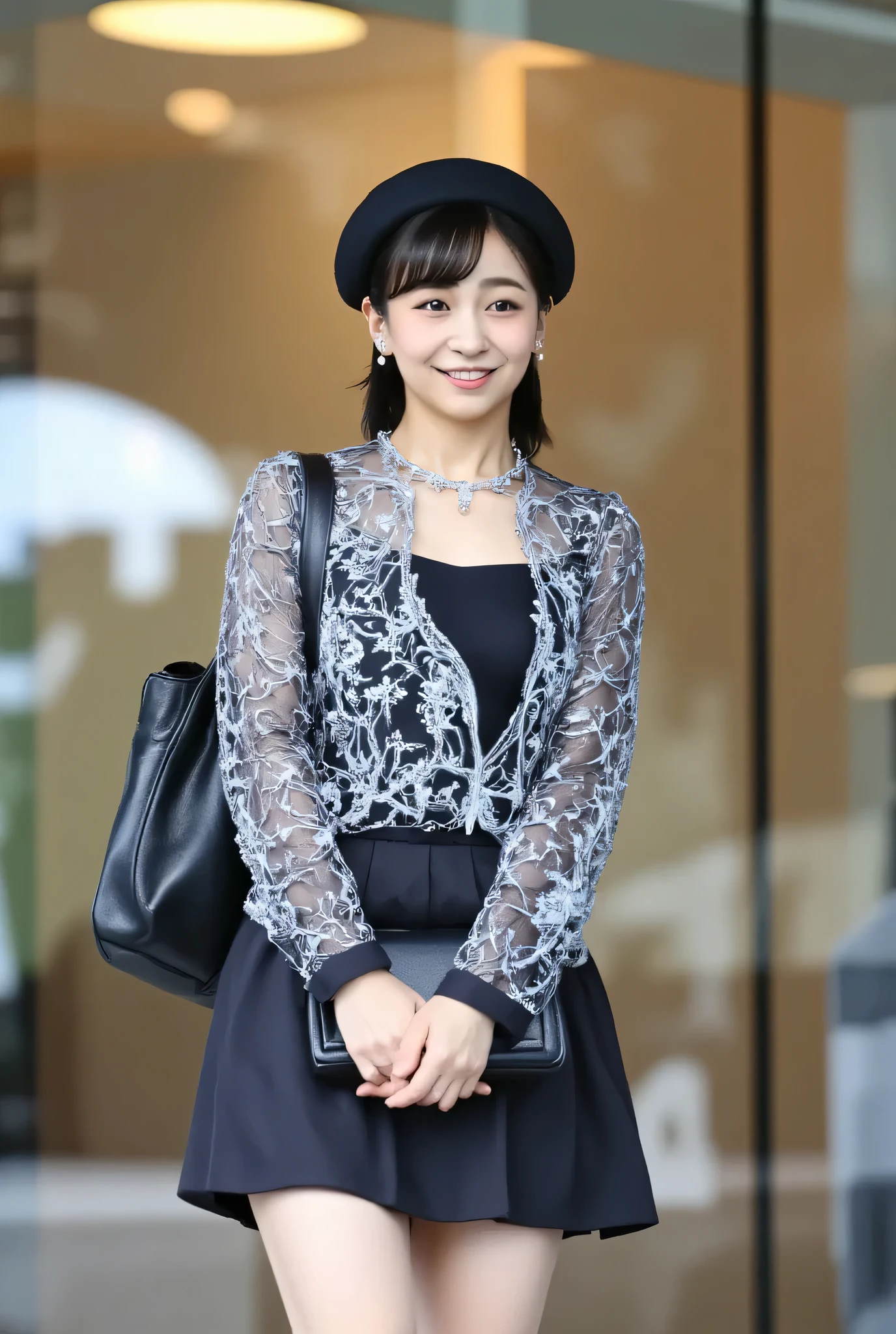 est quality, masterpiece, Extremely Detailed, realistic, A slim, sexy European girl works at a McDonald's restaurant, Chest, beautiful realistic 、((naked、Wearing a transparent shirt and hat,wearing a miniskirt, holding a luxurious bag、)) slim body , small breasts, ginger hair, holding a plate with hamburgers , long eyelashes, pink rouge, 濃い化粧, Sparkling rouge , Sparkly Makeup, attractive smile, Having a Seductive Aura in a Fantastic Area, stylish, nice, edgy, gorgeous, Luxurious, , Sexual, attractive, Black チョーカー with gold ring, , ( ((naked、topless、Protruding nipples are visible、)), ultra realistic, skinny fit, super long ponytail, in a heavily polluted city,