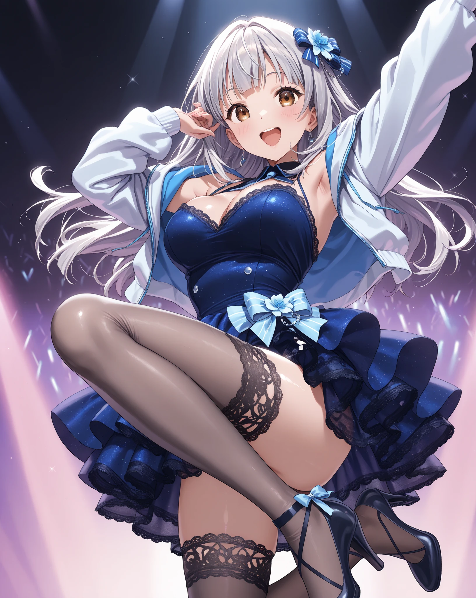 (masterpiece、Highest quality、Very detailed、4K)、One Woman、Super short skirt、panties、Idol