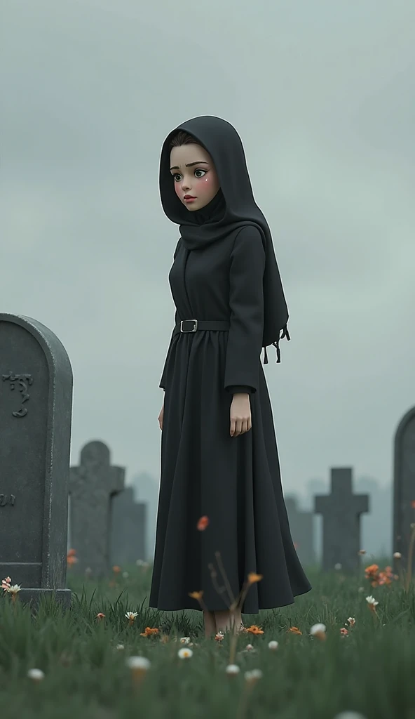 Fatimah al zarah black hijab nude in cemetery in dark night with ghost 