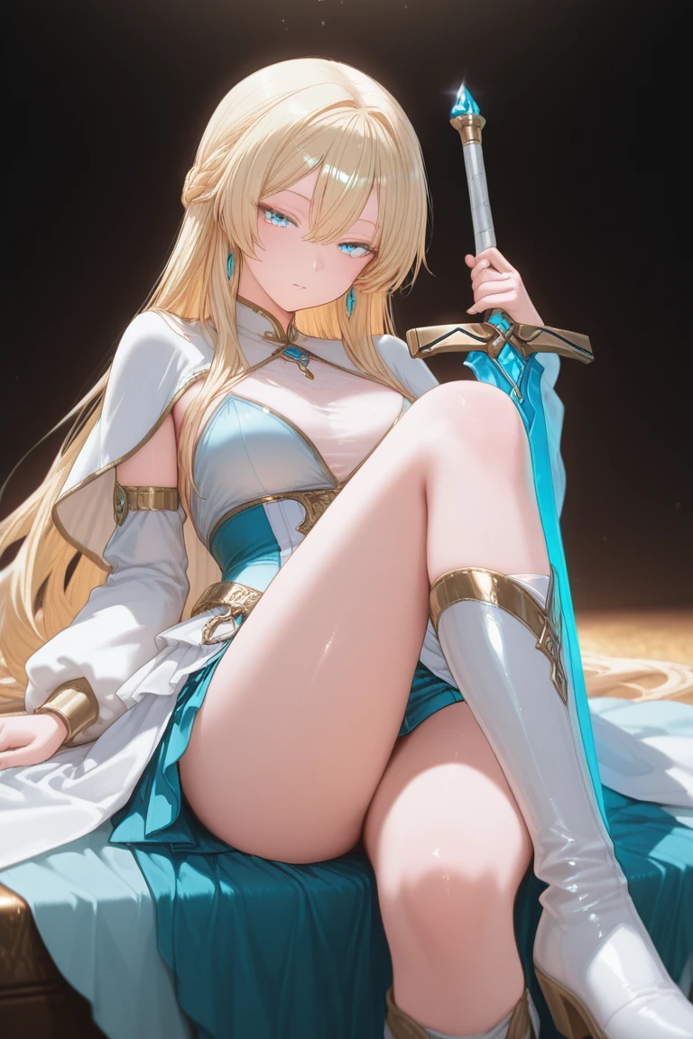 1girl, 18 year old female, Artoria Pendragon, Fate Grand/Order, anime style, ultra realistic, high detail, sexy pose, sexy, beautiful, exposed skin, slender, skinny, exposed breast, breast, nipples, nude, nudity, absurdres, high res, ultrasharp, 8K, UHD, retina, masterpiece, accurate, anatomically correct, perfect anatomy, textured skin, super detail, high details, high quality, award winning, best quality, high res, looking at viewer, detailed eyes, four fingers and one thumb per hand, perfect hands, perfect finger, two arms only, no clothes, revealing, blonde hair, green eyes