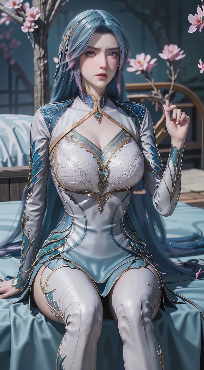 Arad woman in blue dress sitting on windowsill, cute anime waifu in a nice dress, trending on cgstation, 8K high quality detailed art, anime barbie in white stockings, highly detailed exquisite fanart, Extremely detailed Artgerm, the anime girl is crouching, flowing magical robe, beautiful and seductive anime woman, WLOP and Sakimichan