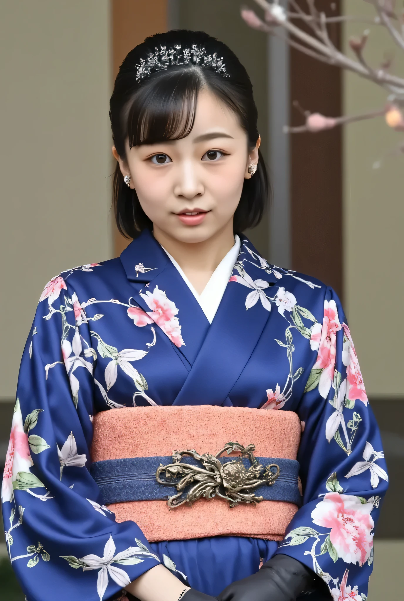 High Quality、masterpiece、very detailed、real、Slim and sexy、big breasts、美しくreal、(((naked、wearing a yukata、in a heavily polluted city、Protruding nipples are visible、topless、))) slim body 、small breasts、long eyelashes、pink rouge、、Sparkling Rouge、Sparkly makeup、 charmingな笑顔、gives off an enchanting aura in a fantastic area、stylish、nice、edgy、gorgeous、luxury、、Sexual、 charming、a black choker with a yukata loose、超real、skinny fit、super long ponytail、A Japanese garden with cherry trees、